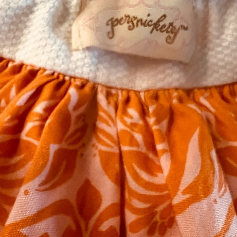 Persnickety Pink and Orange Cotton Ruffled Twirly Skirt Girls Size 6